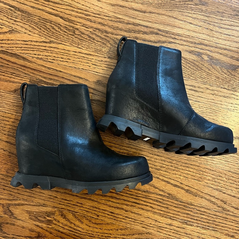Sorel Black Joan Rhapsody Wedge Boots
